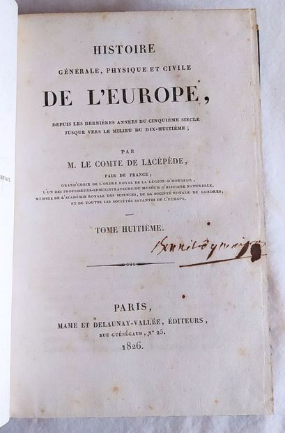 DE LACÉPÈDE (Bernard Germain), 