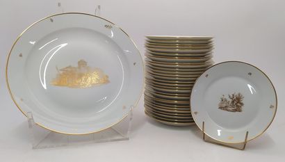 SEVRES
30 white porcelain cake plates with...