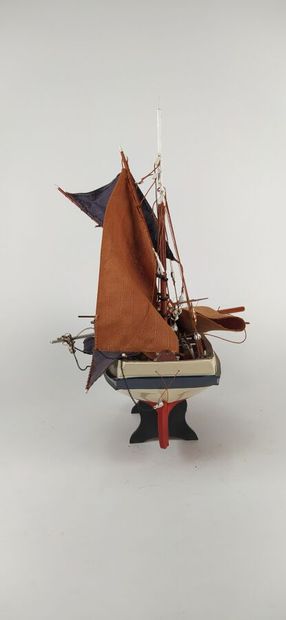 Antique model of a boat in a suitcase 
Height...