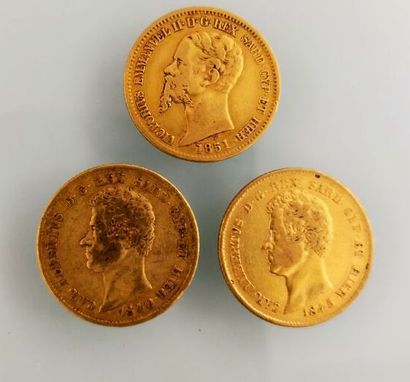 3 coins of 20 gold Lira, Italy

Selling expenses...