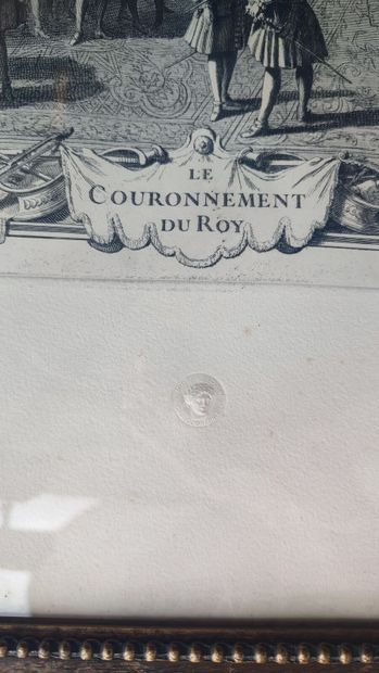 Lot of two engravings representing historiated...