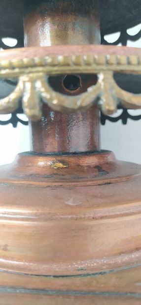 Pair of car lanterns in copper with eagle...