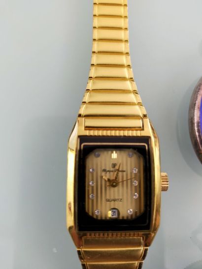 Set of 2 neck watches and metal wrist wa...
