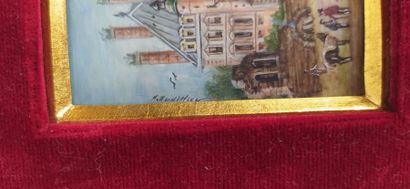 Two miniatures in red velvet frame 
Views...