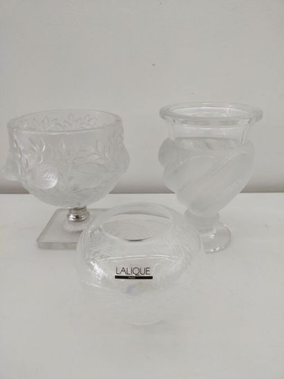 LALIQUE FRANCE
Set of three vases
-Vase on...