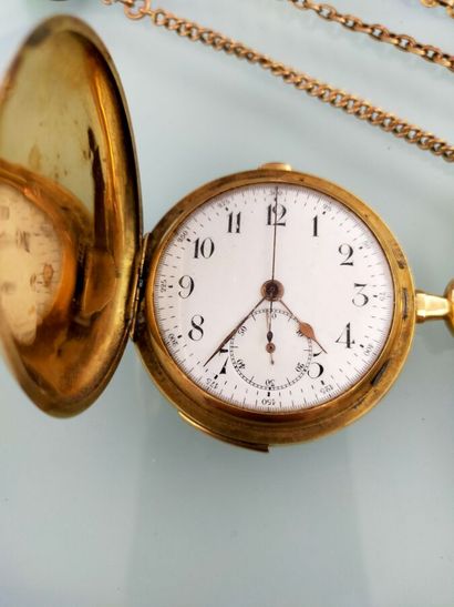 Two 18 K yellow gold pocket watches and their...