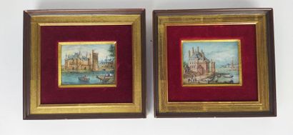 Two miniatures in red velvet frame 
Views...