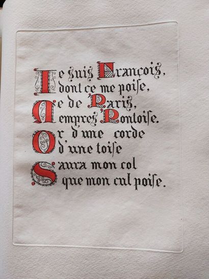 VILLON. The Ballads of the great will. (Paris,...