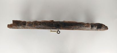 Sculpture on wood with cherub in bas-relief....