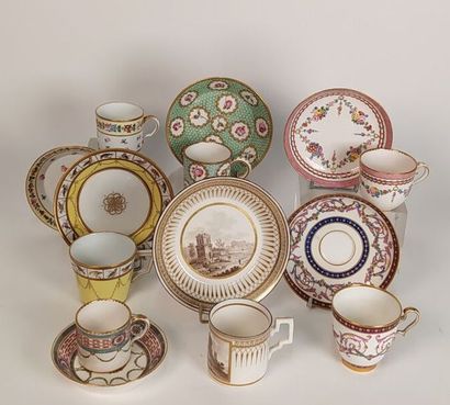 Collection of porcelain cups and saucers...