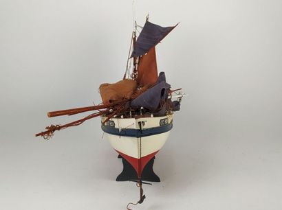 Antique model of a boat in a suitcase 
Height...
