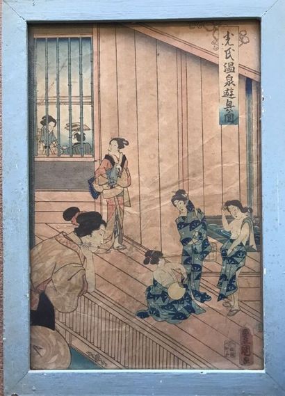 JAPON
Ensemble de cinq estampes