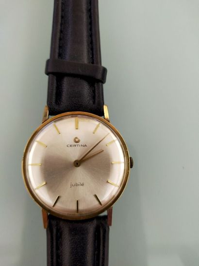 CERTINA
round man's watch, leather strap