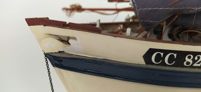 Antique model of a boat in a suitcase 
Height...