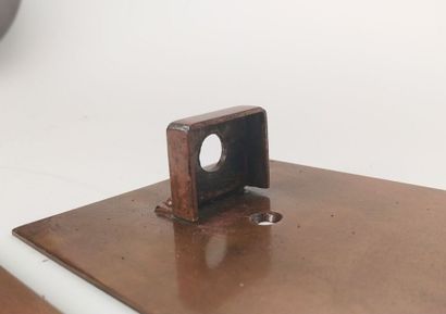 Pair of car lanterns in copper with eagle...