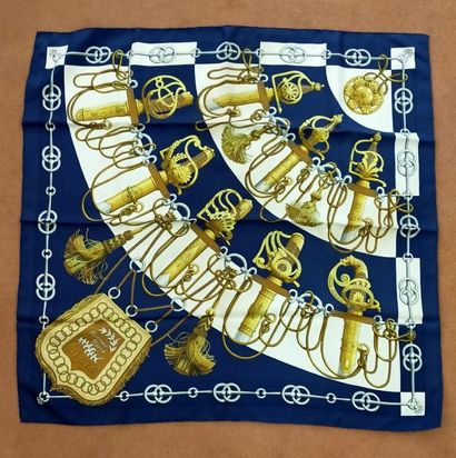 HERMES Paris
Two squares in printed silk...