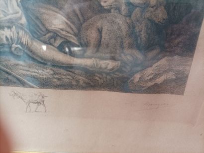 A la manière du XVIIème, femme, gravure encadrée
44,5...