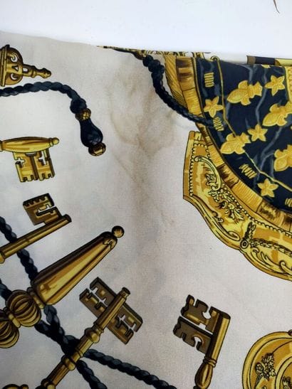 HERMES-PARIS
Three printed silk squares
-titled...