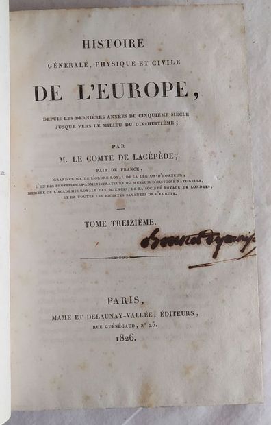 DE LACÉPÈDE (Bernard Germain), 