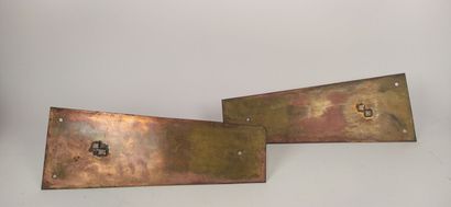 Pair of car lanterns in copper with eagle...