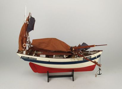 Antique model of a boat in a suitcase 
Height...