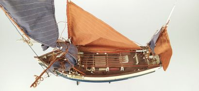 Antique model of a boat in a suitcase 
Height...