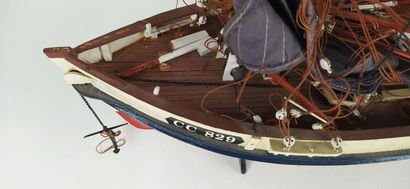 Antique model of a boat in a suitcase 
Height...