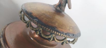 Pair of car lanterns in copper with eagle...