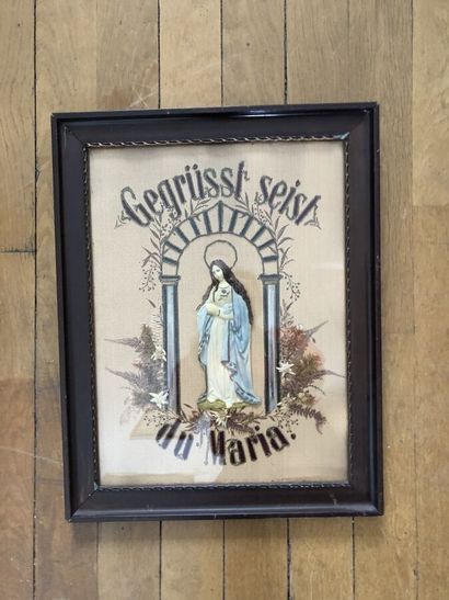 Embroidered fabric depicting the Virgin Mary
Height...