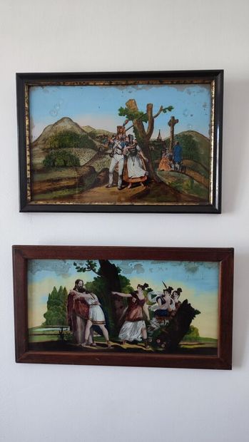 Deux fixés sous verre
