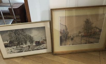 MODERN SCHOOL
Two framed pieces, 