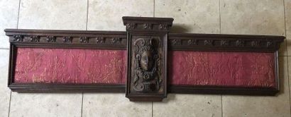 Carved and molded wood panel, red trim
(accidental...