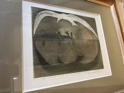 Fort ensemble de gravures contemporaines...