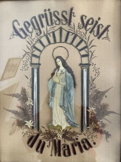 Embroidered fabric depicting the Virgin Mary
Height...