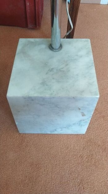 Chrome-plated and brushed metal floor lamp...