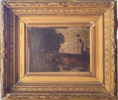 Modern school
Herd at a pond
Oil on canvas,...