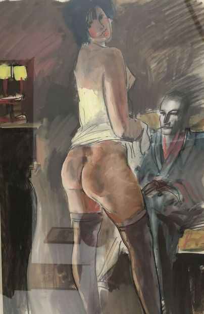 Ecole moderne
La visite chez la prostituée
Aquarelle...