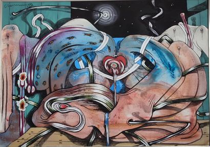 Ecole contemporaine
Composition abstraite
Acrylique...