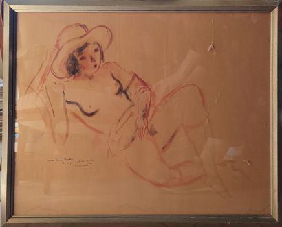 DIGNIMONT André (1891-1965)
Nu féminin
Aquarelle
(mouillures)
Haut....