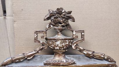 Louis XVI style wood and gilded stucco mirror
(Misses...