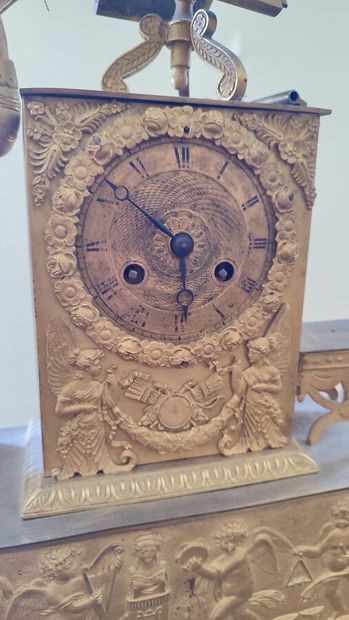 Boundary clock decorated with a musician...