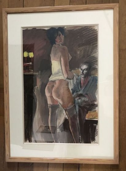 Ecole moderne
La visite chez la prostituée
Aquarelle...