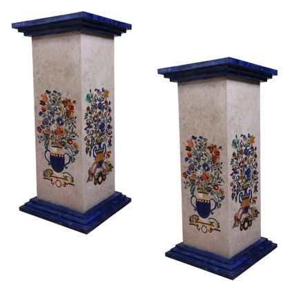 Pair of sheaths or columns in hard stone...