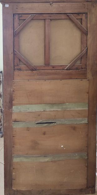 Green lacquered trumeau decorated at the...