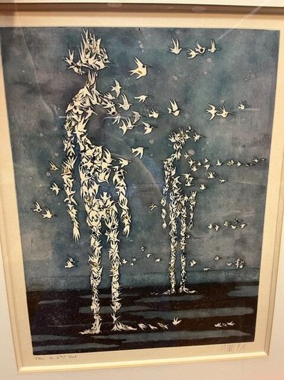 Fort ensemble de gravures contemporaines...