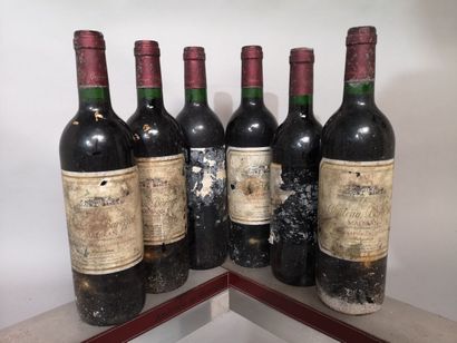 6 bottles Château BARREJAT MADIRAN 1997 Stained...