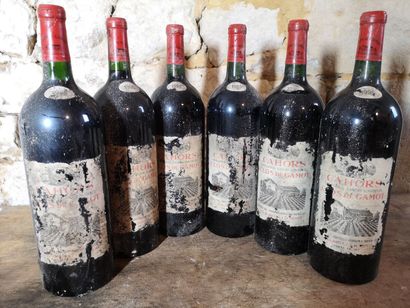 6 magnums CLOS de GAMOT - Cahors 1995 Stained...