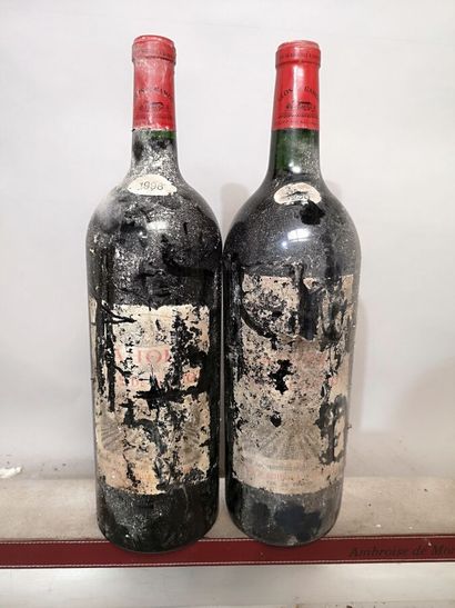 2 magnums CLOS de GAMOT - Cahors 1998 Stained...