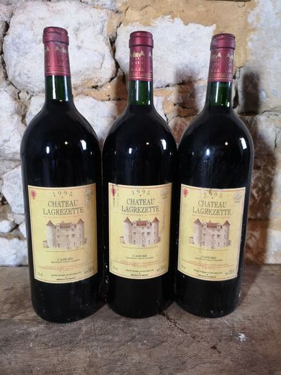 3 magnums Château LAGREZETTE - Cahors 1995...
