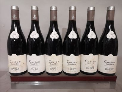 6 bottles CORTON Grand Cru - RAPET 2014 Slightly...